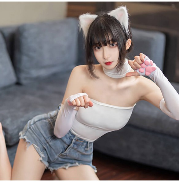 DIRTY - 3D Cat Paw Sleeves (White)